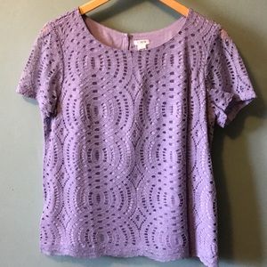 J Crew Lavender Lace Top